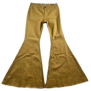 Rock & Roll Denim Bargain Bell Jeans Womens 28x30 Mustard High Rise Flare